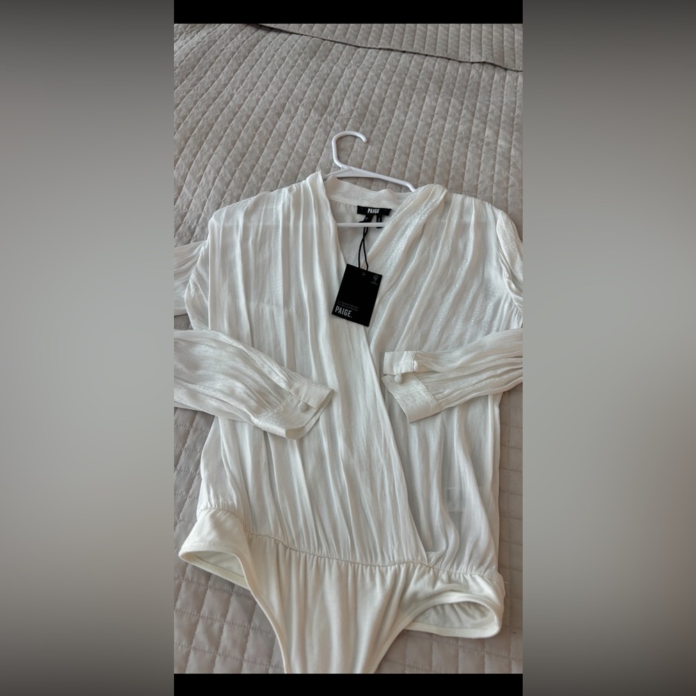 PAIGE White Long Sleeve Bodysuit